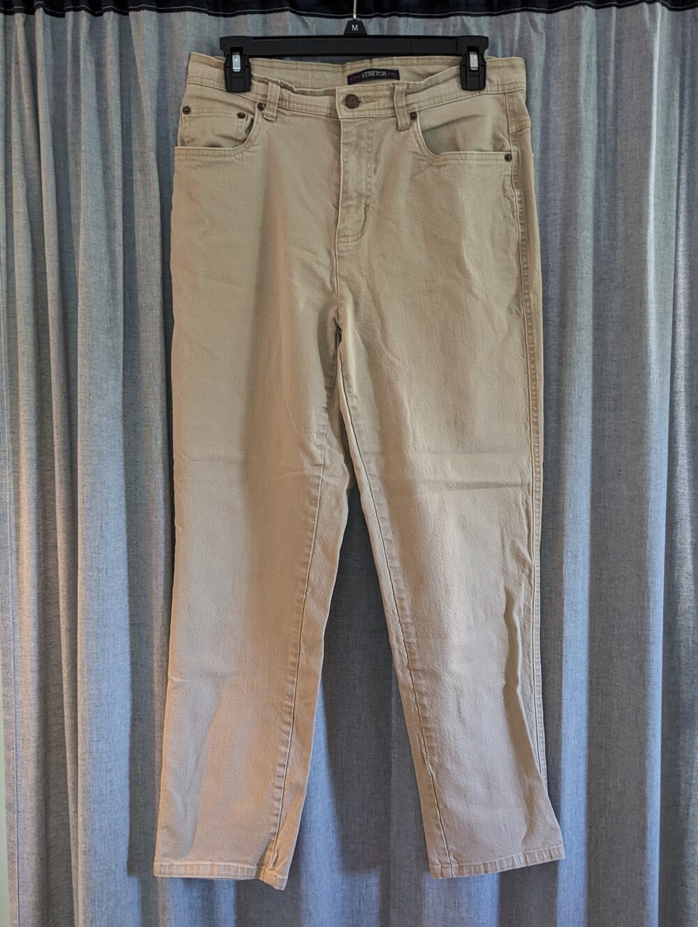 VTG Bill Blass Jeans Pants Women's 8 Stretch Beige Neutral Straight Leg Office